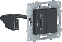 Розетка HDMI без рамки Schneider Electric Unica New 1-м. антрацит